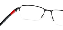 Load image into Gallery viewer, Black Rectangle Half Rim Wide Unisex Eyeglasses by Lenskart Air Online-136809