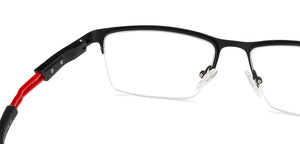 Black Rectangle Half Rim Unisex Eyeglasses by Lenskart Air Online-136832