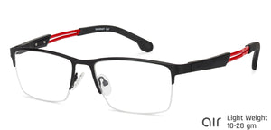 Black Rectangle Half Rim Unisex Eyeglasses by Lenskart Air Online-136832