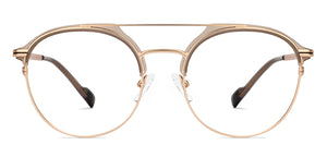 Gold Round Full Rim Unisex Eyeglasses by Lenskart STUDIO-205397