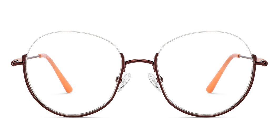 Copper Round Half Rim Women Eyeglasses by Lenskart STUDIO-205536