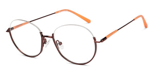 Copper Round Half Rim Women Eyeglasses by Lenskart STUDIO-205536