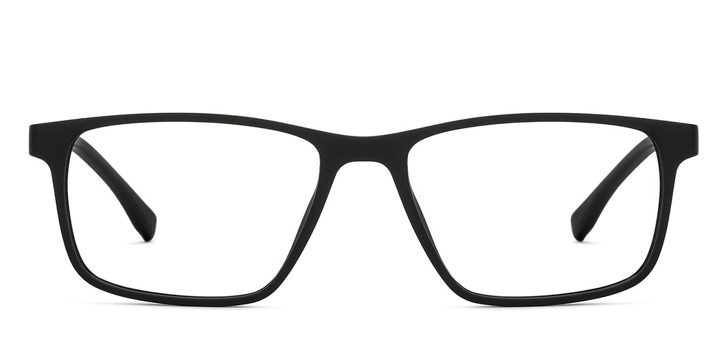Black Rectangle Full Rim Kids Eyeglasses by Hooper-212013