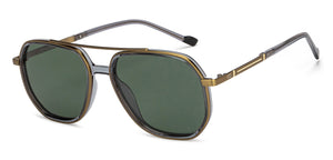 Gold Geometric Full Rim Unisex Sunglasses by Lenskart STUDIO-205480
