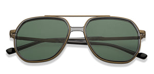 Gold Geometric Full Rim Unisex Sunglasses by Lenskart STUDIO-205480