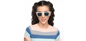 White Square Full Rim Unisex Sunglasses by Lenskart-210742