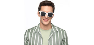 White Square Full Rim Unisex Sunglasses by Lenskart-210742