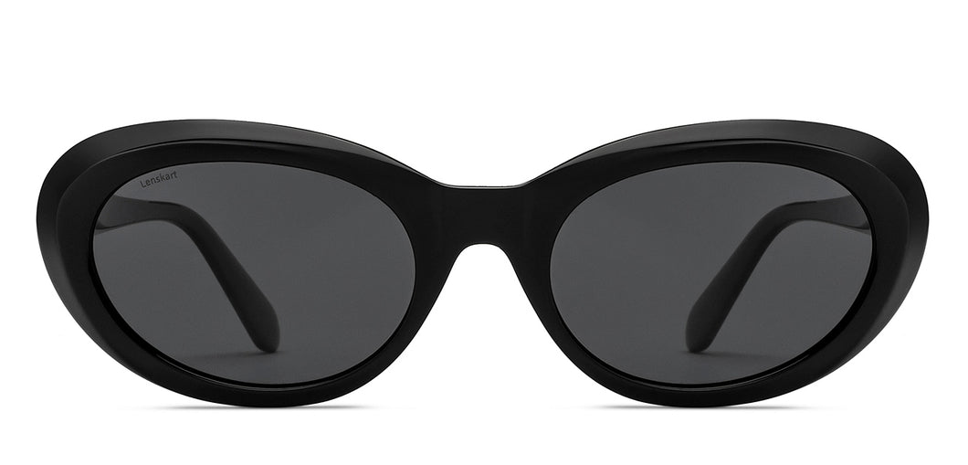 Black Round Full Rim Women Sunglasses by Lenskart-210744