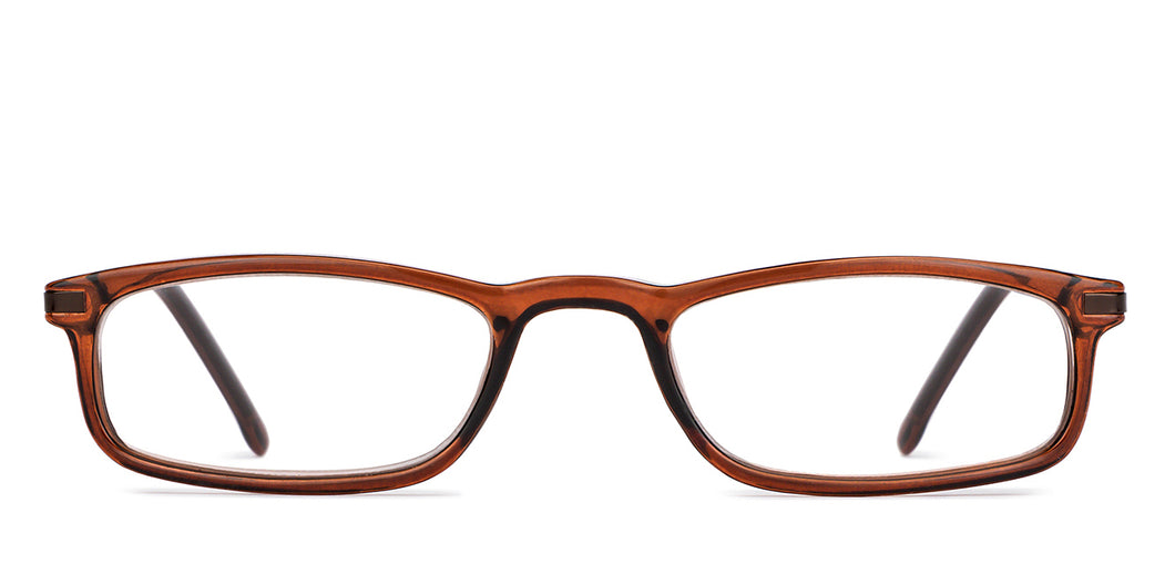 Brown Rectangle Full Rim Unisex Eyeglasses by Lenskart READERS-152153