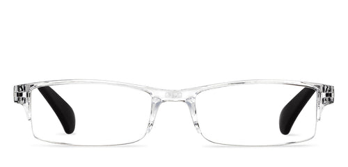 Transparent Rectangle Half Rim Unisex Eyeglasses by LENSKART BLU READERS-153139