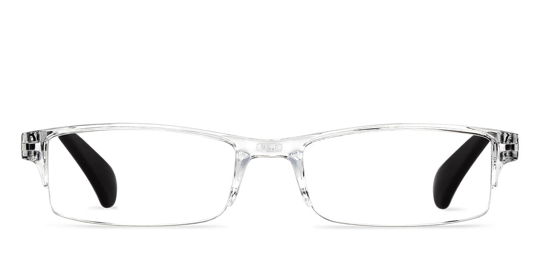 Transparent Rectangle Half Rim Unisex Eyeglasses by LENSKART BLU READERS-153139