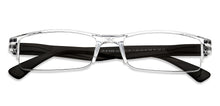 Load image into Gallery viewer, Transparent Rectangle Half Rim Unisex Eyeglasses by LENSKART BLU READERS-153139