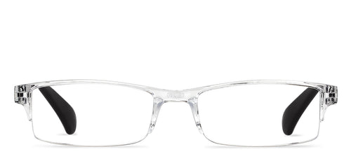 Transparent Rectangle Half Rim Unisex Eyeglasses by LENSKART BLU READERS-152616