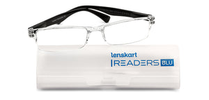 Transparent Rectangle Half Rim Unisex Eyeglasses by LENSKART BLU READERS-152616