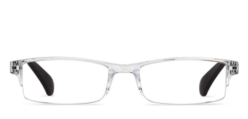 Transparent Rectangle Half Rim Unisex Eyeglasses by LENSKART BLU READERS-152617