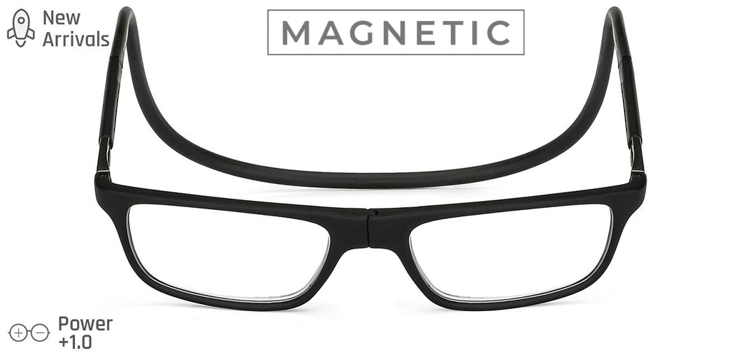 Black Rectangle Full Rim Unisex Eyeglasses by LENSKART PREMIUM READERS-147466
