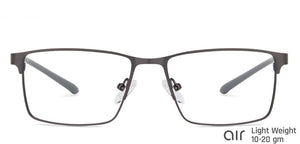 Grey Rectangle Full Rim Unisex Eyeglasses by Lenskart Air Online-139667