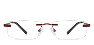 Maroon Rectangle Rimless Unisex Eyeglasses by Vincent Chase-150434