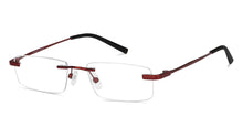 Load image into Gallery viewer, Maroon Rectangle Rimless Unisex Eyeglasses by Vincent Chase-150434
