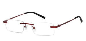 Maroon Rectangle Rimless Unisex Eyeglasses by Vincent Chase-150434