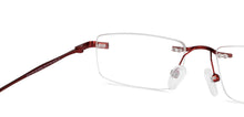 Load image into Gallery viewer, Maroon Rectangle Rimless Unisex Eyeglasses by Vincent Chase-150434