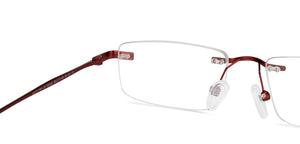Maroon Rectangle Rimless Unisex Eyeglasses by Vincent Chase-150434