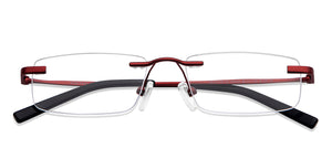 Maroon Rectangle Rimless Unisex Eyeglasses by Vincent Chase-150434