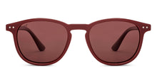 Load image into Gallery viewer, Maroon Round Full Rim Unisex Sunglasses by Vincent Chase Polarized-200420