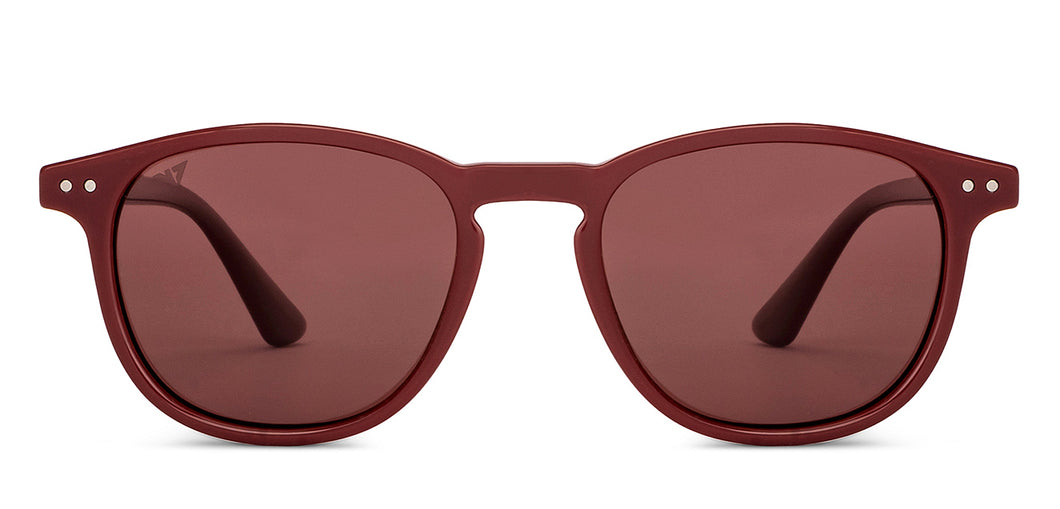 Maroon Round Full Rim Unisex Sunglasses by Vincent Chase Polarized-200420