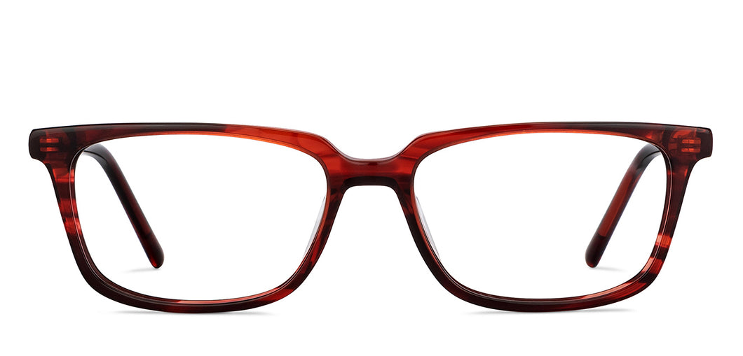 Maroon Rectangle Full Rim Unisex Eyeglasses by Vincent Chase-201108