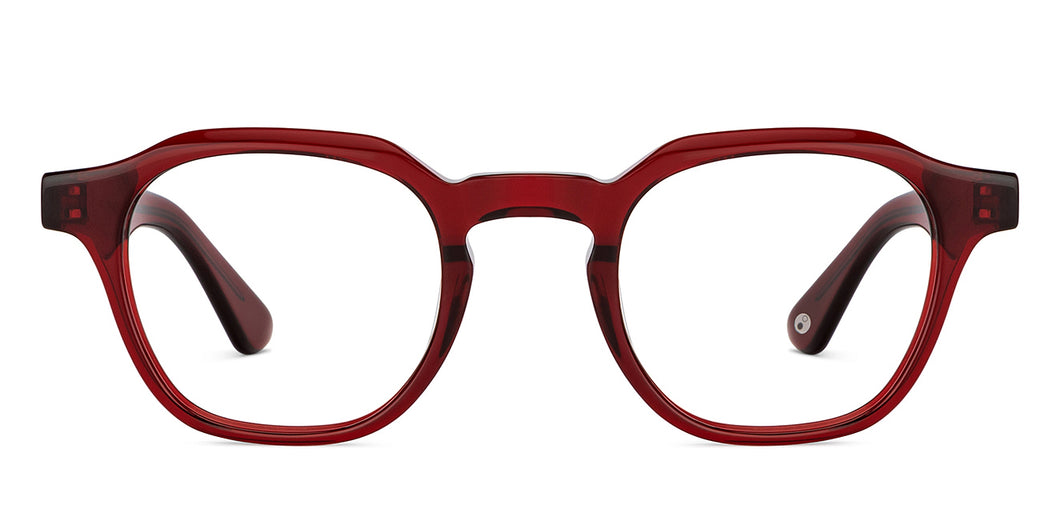 Maroon Square Full Rim Unisex Eyeglasses by John Jacobs-153085