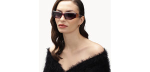 Maroon Rectangle Full Rim Women Sunglasses by John Jacobs-216824