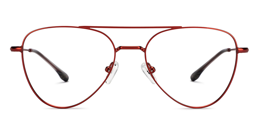 Maroon Aviator Full Rim Unisex Eyeglasses by Vincent Chase-150380