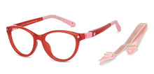 Load image into Gallery viewer, Maroon Cat Eye Full Rim Kids Eyeglasses by Hooper-200658