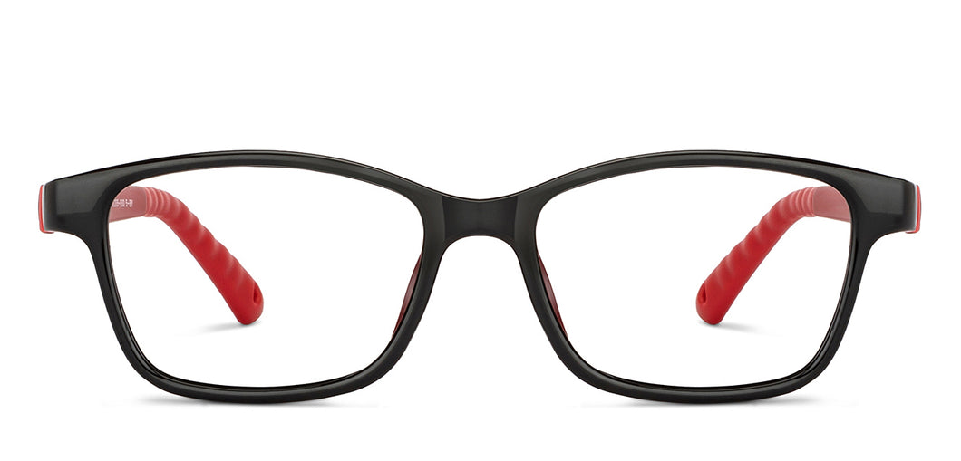 Black Rectangle Full Rim Kids Eyeglasses by Hooper-200666