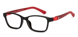 Black Rectangle Full Rim Kids Eyeglasses by Hooper-200666