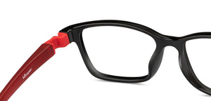 Black Rectangle Full Rim Kids Eyeglasses by Hooper-200666