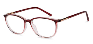 Maroon Rectangle Full Rim Unisex Eyeglasses by John Jacobs-150856