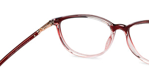 Maroon Rectangle Full Rim Unisex Eyeglasses by John Jacobs-150856