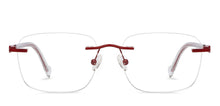 Load image into Gallery viewer, Maroon Rectangle Rimless Unisex Eyeglasses by Vincent Chase-200805