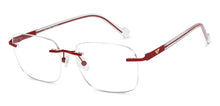 Load image into Gallery viewer, Maroon Rectangle Rimless Unisex Eyeglasses by Vincent Chase-200805