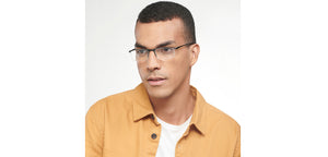 Black Rectangle Half Rim Unisex Eyeglasses by Lenskart READERS-149833