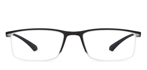 Black Rectangle Half Rim Unisex Eyeglasses by Lenskart READERS-149833