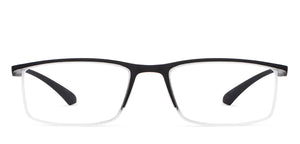 Black Rectangle Half Rim Unisex Eyeglasses by Lenskart READERS-149833