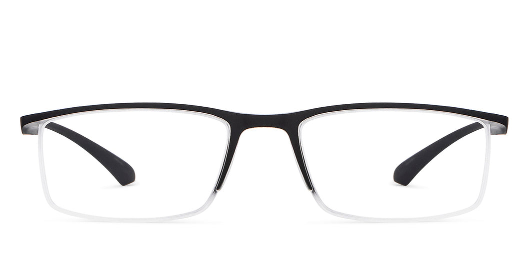 Black Rectangle Half Rim Unisex Eyeglasses by Lenskart READERS-149833