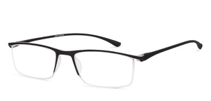 Black Rectangle Half Rim Unisex Eyeglasses by Lenskart READERS-149833