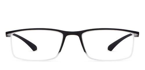 Black Rectangle Half Rim Unisex Eyeglasses by Lenskart READERS-149836