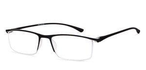 Black Rectangle Half Rim Unisex Eyeglasses by Lenskart READERS-149836