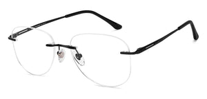 Black Rectangle Rimless Unisex Eyeglasses by John Jacobs-152667