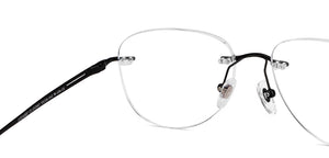 Black Rectangle Rimless Unisex Eyeglasses by John Jacobs-152667